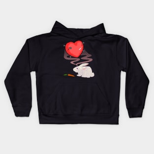 Stitched Heart And Rabbit Kids Hoodie